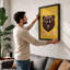 Bear Among Stars Geometric - Framed Print-676664997-676665002