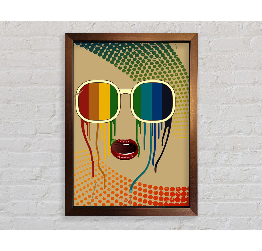 Funky Rainbow Sunglasses - Einzelne Bilderrahmen Kunstdrucke