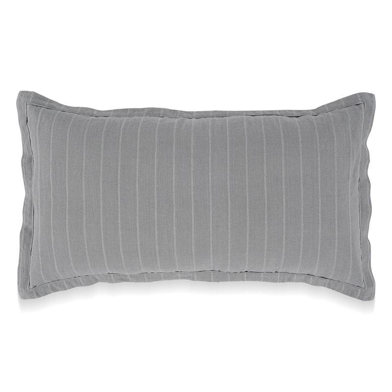 Kingston 100% Linen Euro Sham by Kosas Home, Ivory, King Sham, Sea Fog Blue