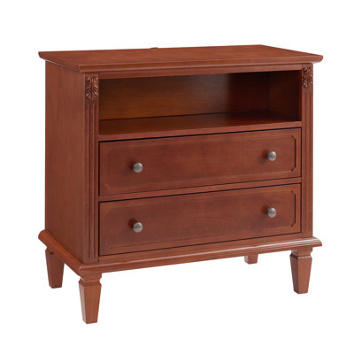 Nightstand With Charging Station, Indoor Table, End Table With USB Ports And Outlets, Side Table With Solid Wood Legs