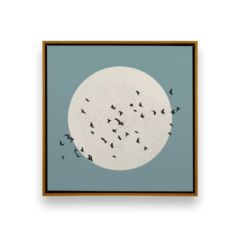«Lunar Journey», reproduction sur toile, Cadre flottant or poli, H 14 po x l 14 po