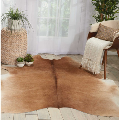 Tapis en cuir brun