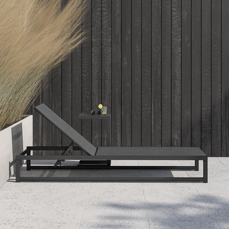 Francesca Outdoor Metal Chaise Lounge Set with Table