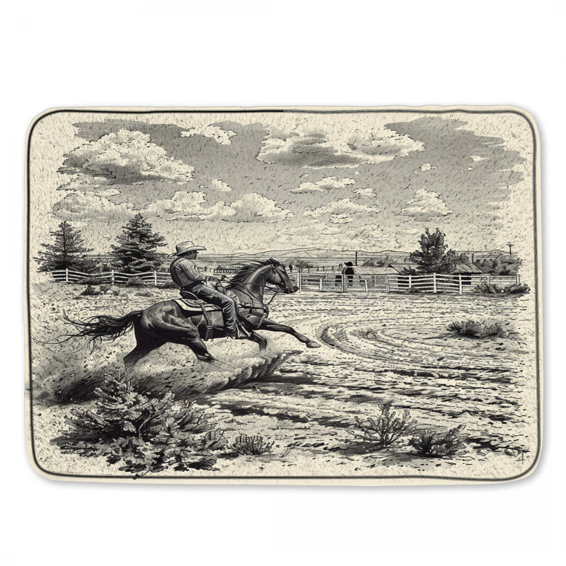 Tapis de bain Cowboy Western, L 24 po x L 17 po