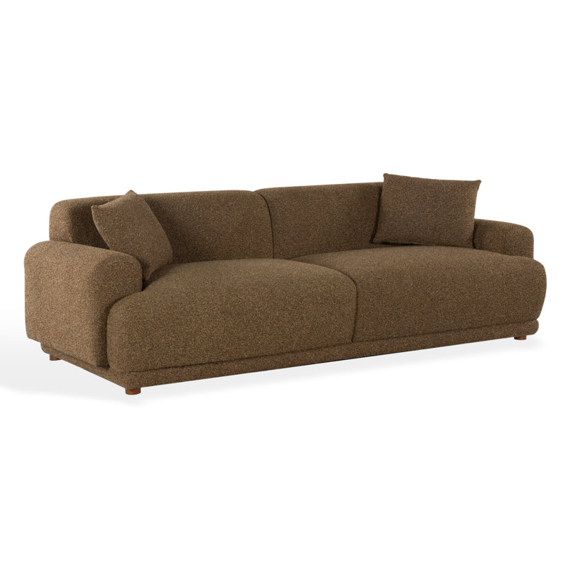 Upholstered 93.9 " Sofa, Bouclette brune