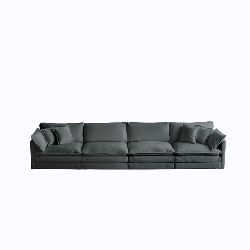 Haninerm Chenille Round Arm Loveseat, Gray, 4