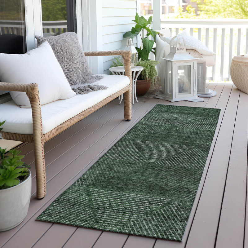 Malchow Flatweave Washable Geometric Indoor / Outdoor Rug, Runner 2'3" x 7'6"