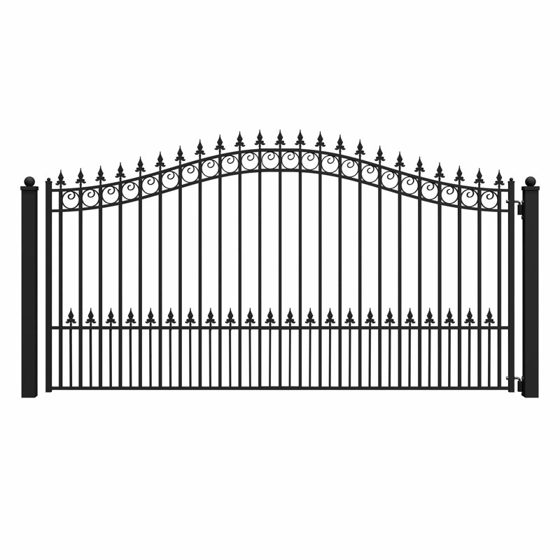 Barrière de portail en acier simple - ST. Style Louis, H 72 po x l 144 po x P 1,58 po