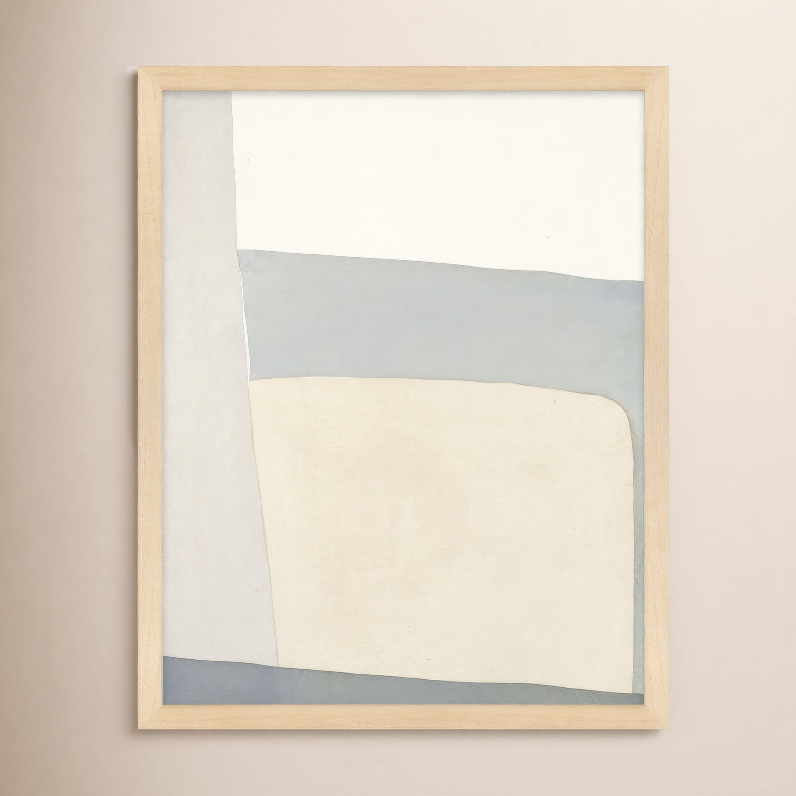 Simple Grey Painting by Julia Balfour, White Framed Canvas, 25" H x 20" W x 1.4" D