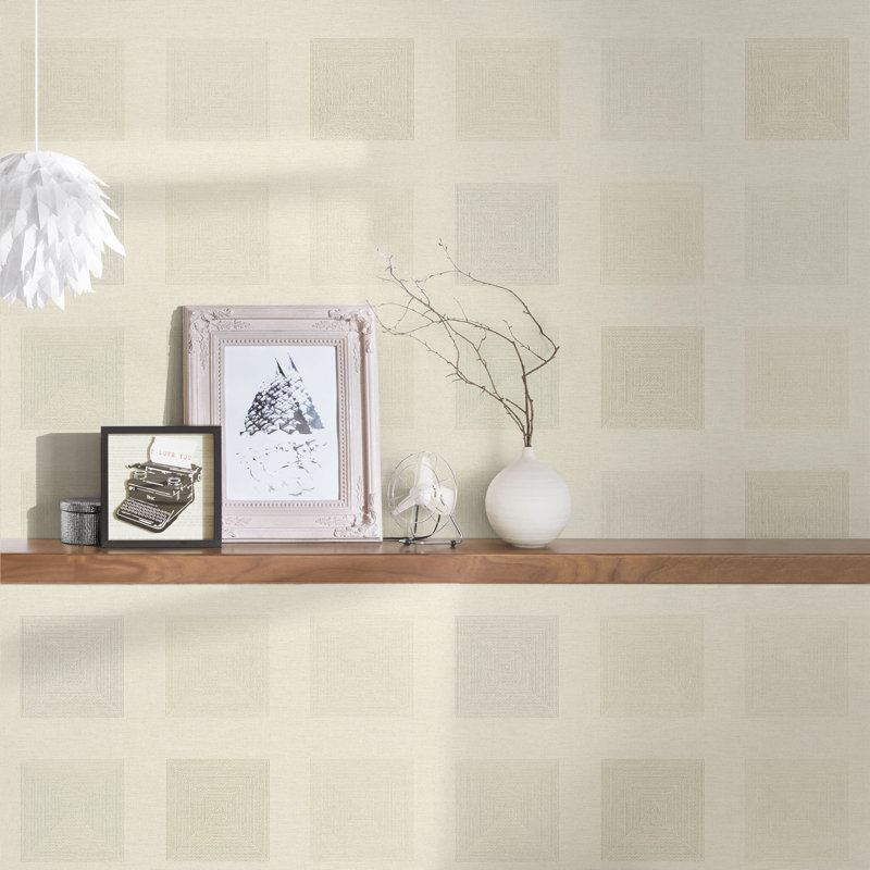 Camire 10.05m x 53cm Matte Wallpaper Roll, Cream/Silver