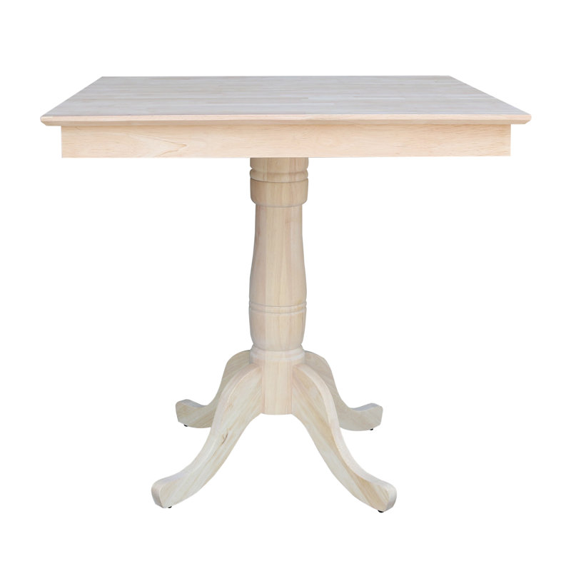 Hemuna Counter Height Solid Wood Pedestal Dining Table