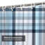 Rideau de douche écossais bleu cyan / gris / blanc / bleu avec 12 crochets-1389499390