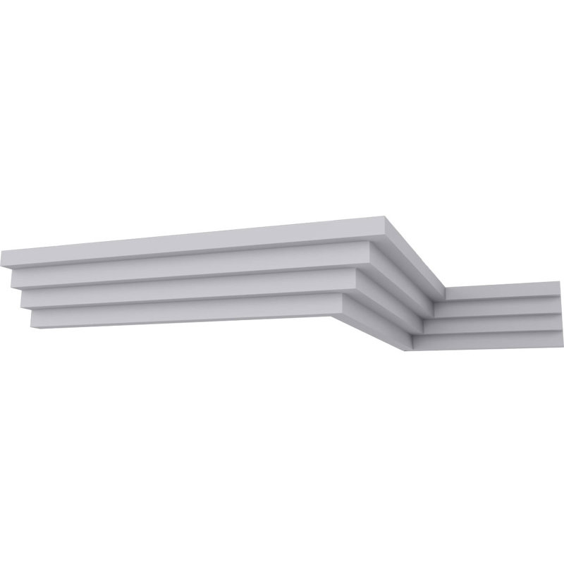 Primed White Polyurethane Geometric Crown Moulding Sample