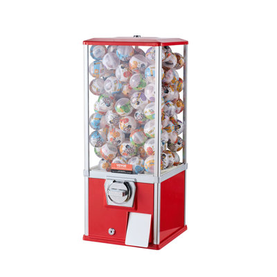 Gumball Machine for Kids, 25" Height Home Vending Machine, PS Bouncy Balls Dispenser, Hold 230 Capsule Toys, Rectangle Bubble Gum Machine for Game Sto
