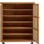 Armoire à chaussures avec portes à volets, armoire à chaussures à 6 niveaux avec tablettes réglables, range-chaussures moderne en bois pour hall d'entrée, couloir, placard, salon, noyer