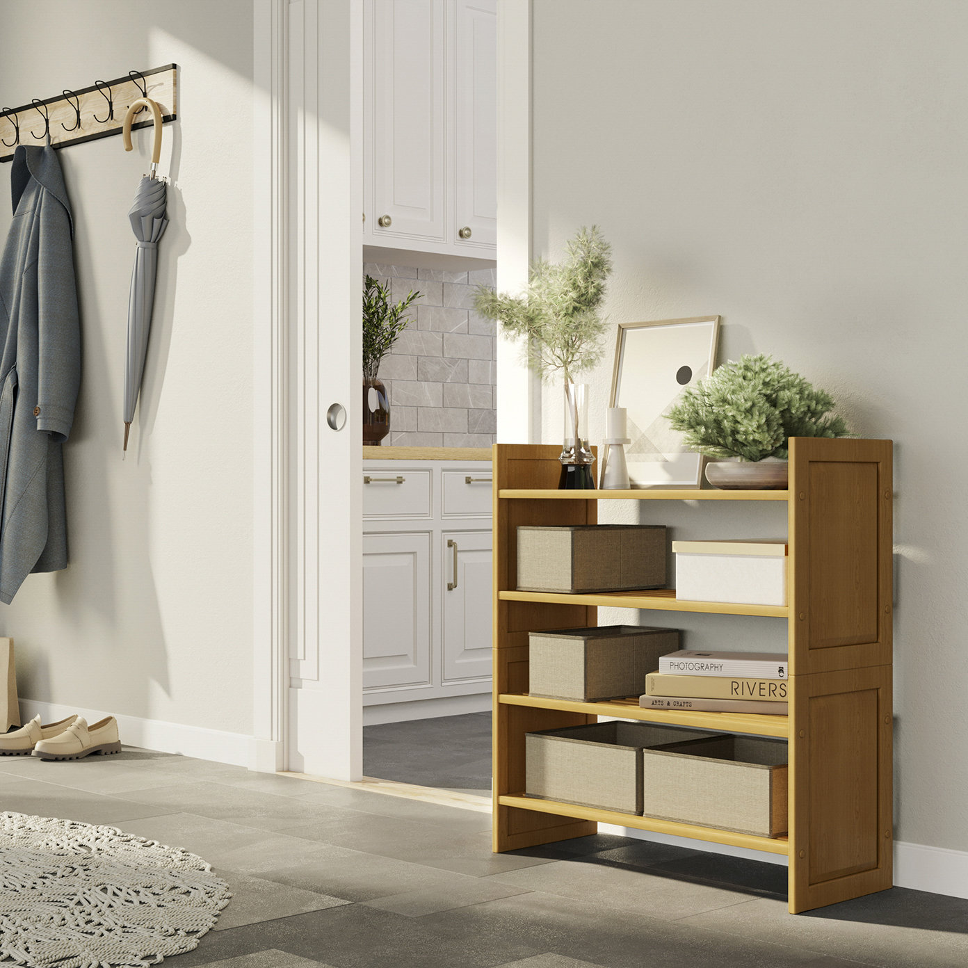 Wayfair Storage Racks John Louis Home Solid Wood 2 Tier Storage Rack - Wayfair Canada