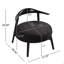 Chaise d'appoint en tissu noir avec siège en mousse haute confortable pour le salon et le bureau