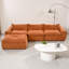 Cadre en éponge haute densité, bordure décorative à tirette, repose-pieds à mouvement libre, assemblage nul, extension complète de 72 heures, orange moderne-834072186