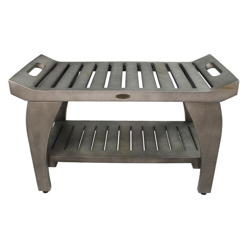 30'' Teak Shower Bench with LiftAide Arms and Shelf