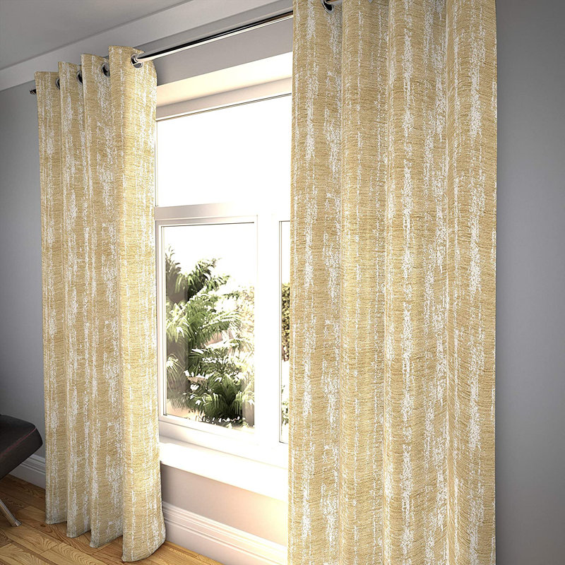 Arlean Room Darkening Curtain Pair, 116 W x 137 D cm, Cream