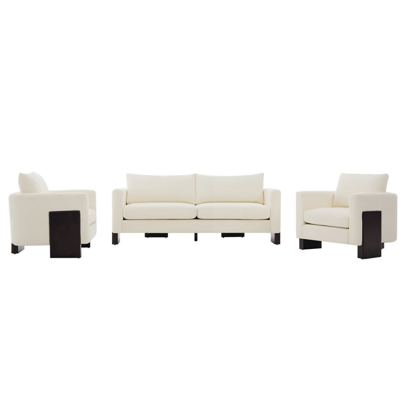 Ensemble de canapé confortable surdimensionné Comfy Cloud Canapé Ensemble de canapé avec pieds en bois d'hévéa
