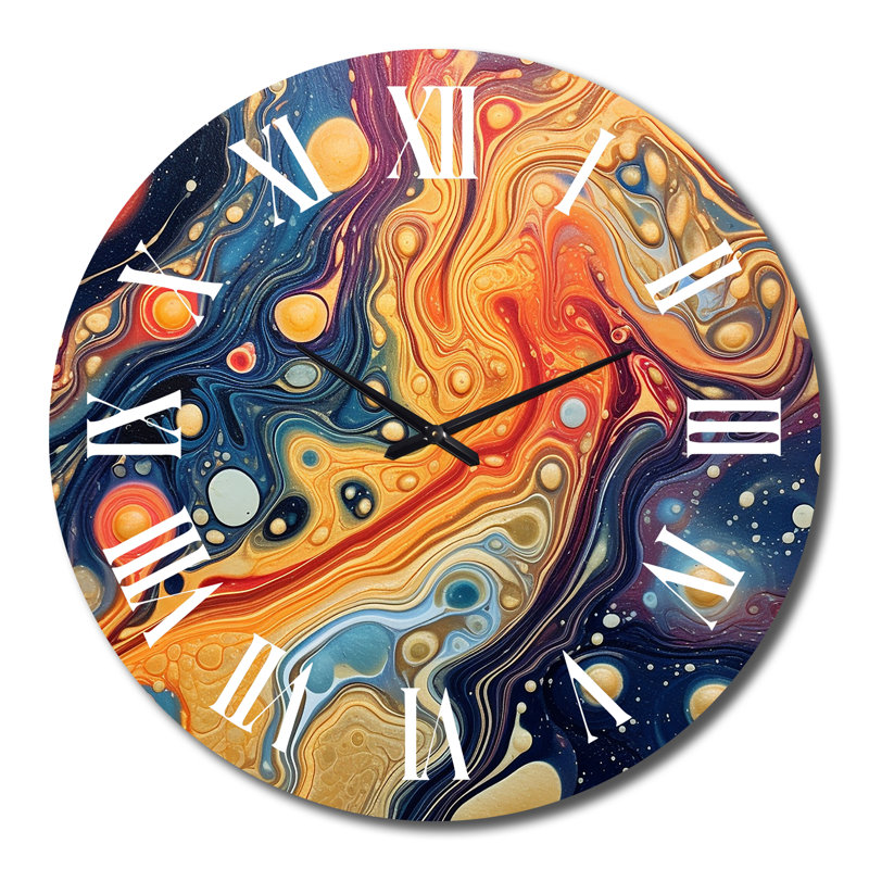 Horloge murale Orange Blue Galactic Universe II, Grand