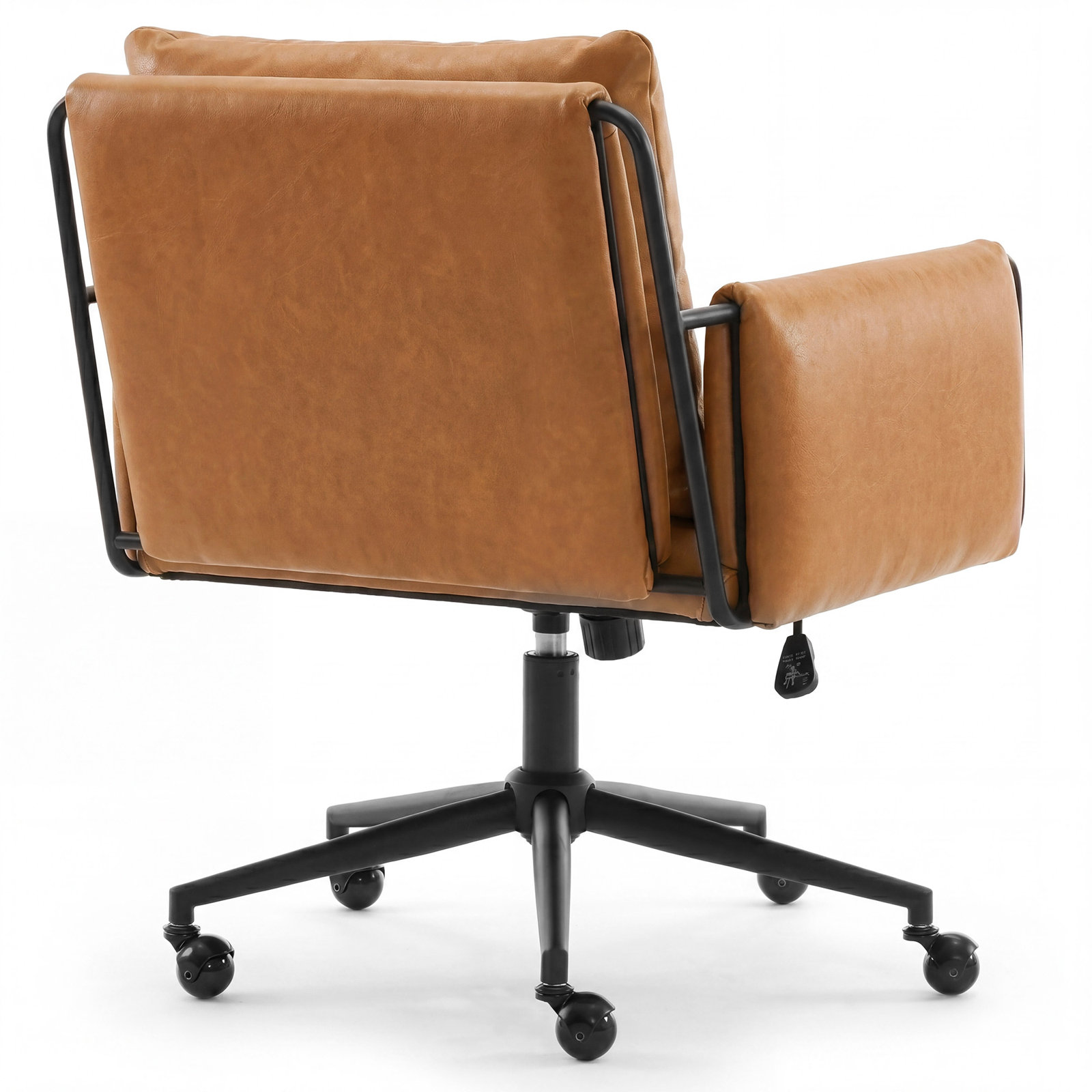 Arianna Upholstered Swivel Office Chair, Brown, Black