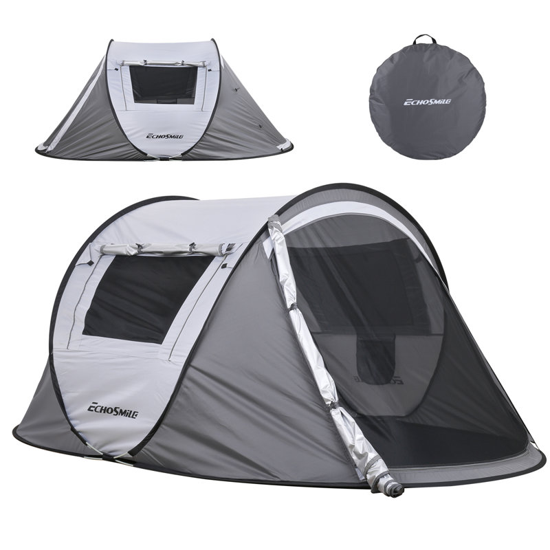 Tente de camping pour 2 personnes, Blanc / Gris