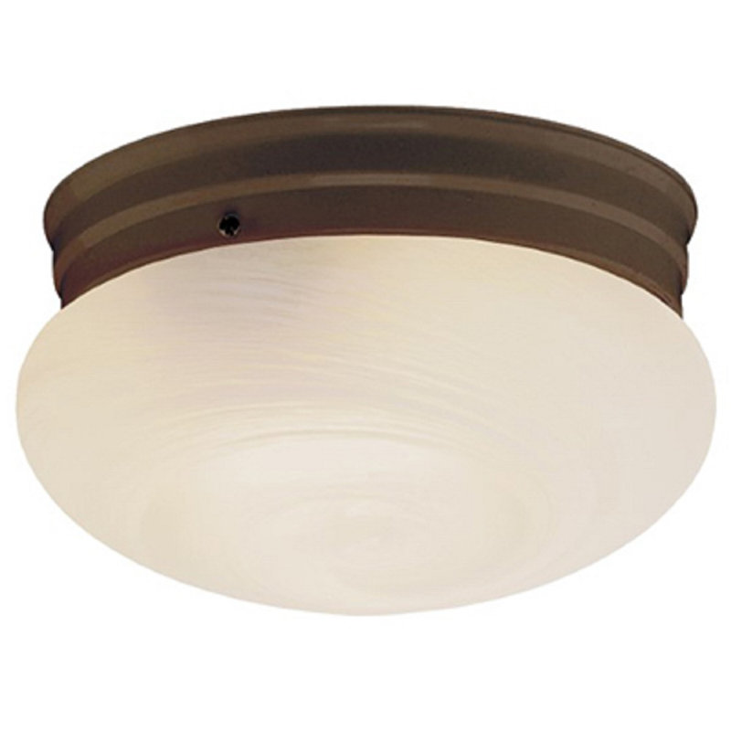 Ebel Glass Flush Mount, Rubbed Oil Bronze