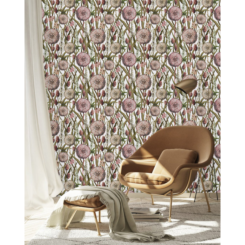 Herbal Brown Wallpaper Peel & Stick Floral Tile