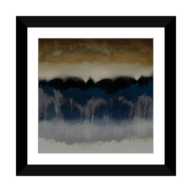 «Organic I», reproduction d'art sur toile tendue, H 16 po x l 16 po x P 1 po, Papier avec cadre noir, Blanc