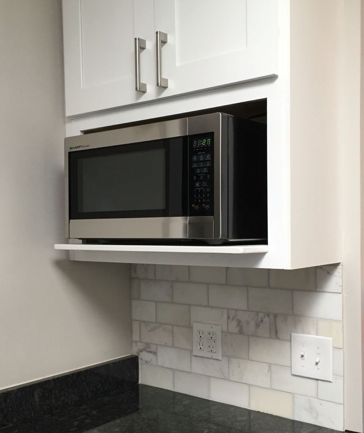 L&C Cabinetry 27W X 42H Kitchen Wall Microwave Cabinet - Shaker Style ...