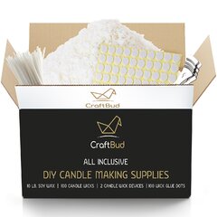 Craftbud Candle Making Kit - Candle Wax for Candle Making, 12.4oz Natural  Soy Wax, 900ml Stainless Steel Pot, Cotton Wicks, Wick Stickers, Dye  Blocks, Mixing Spoon, and Metal Centering Tool 