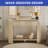 Fluted Console Table with Drawers and Open Shelf Semicircular Entryway Table in Oak Finish, Rounded Corners, Sturdy Wood Design