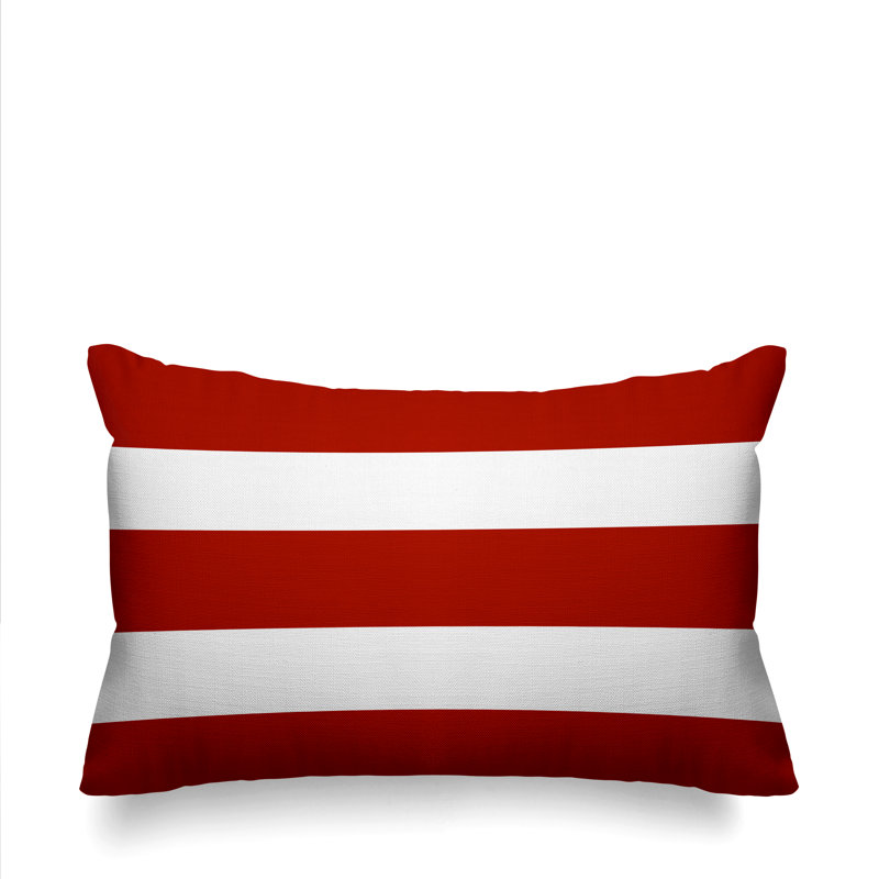 Checkered Outdoor Reversible Throw Pillow, Red
