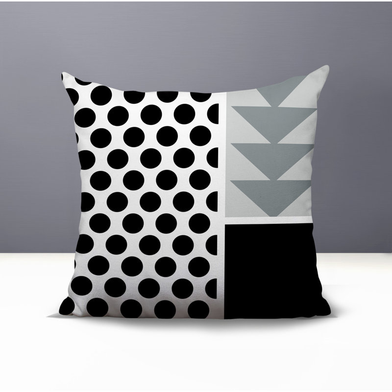 Oreiller carré réversible intérieur / extérieur Snazzy, Gris, Carré 20 po