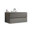 Wall Mount Bathroom Vanity with Ceramic Sink with Three Faucet Holes, Large Storage Floating Bathroom Vanity for Modern Bathroom, Pre-assembled-1345601129