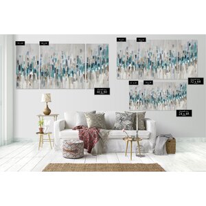 WexfordHome Blue Staccato On Canvas Painting & Reviews | Wayfair