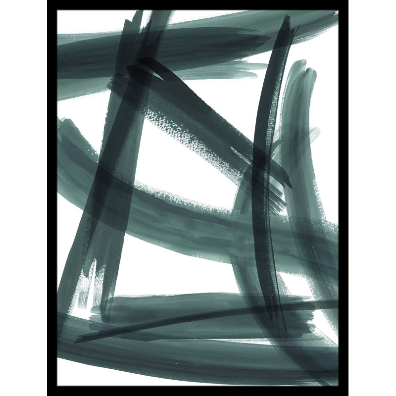 Reproduction d’art sur toile encadrée verte avec des pousses et des échelles, H 42 po x l 32 po x P 2 po