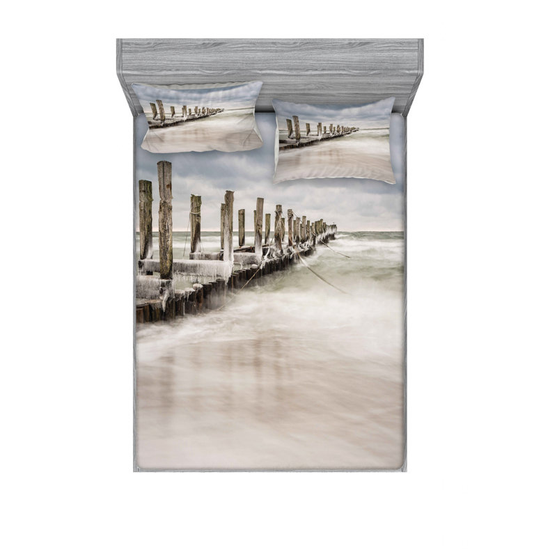 Ensemble de draps Groyne in Zingst Allemagne, Ensemble de draps pour lit double avec un drap-hou