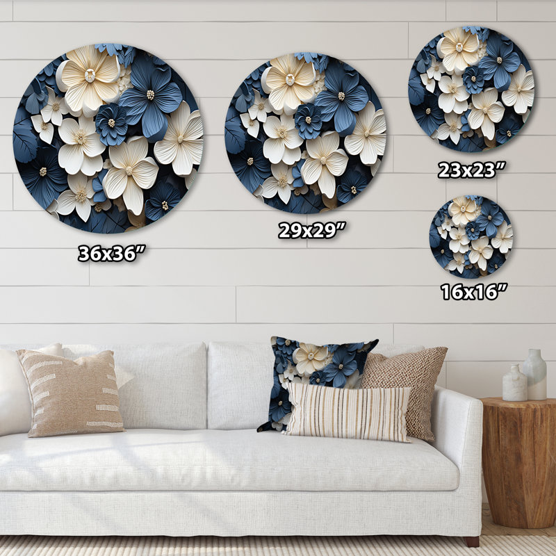 Fayetteville - Art floral rond en métal, H 23 po x l 23 po