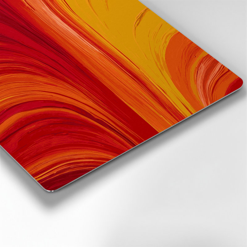 «Abstract Color Field 1», art mural en métal rouge, H 8 po x l 8 po