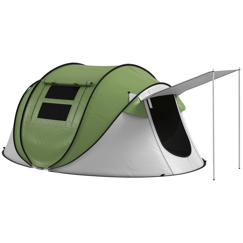 Black Three-Person Dome Camping Tent with Vestibule and Carry Bag