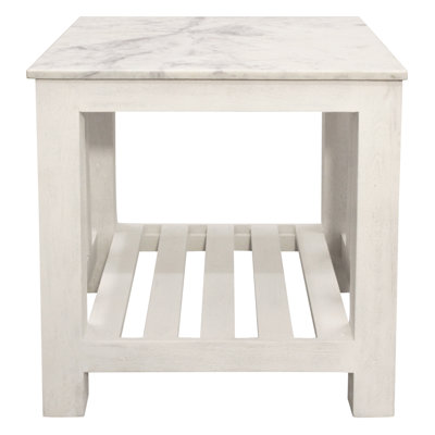 Table de bout en marbre blanc Bellamy