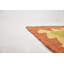 Tapis intérieur en laine rouge/orange/vert 3 pi x 4 pi 10 po one-of-kind à la main-noué la new age Elland