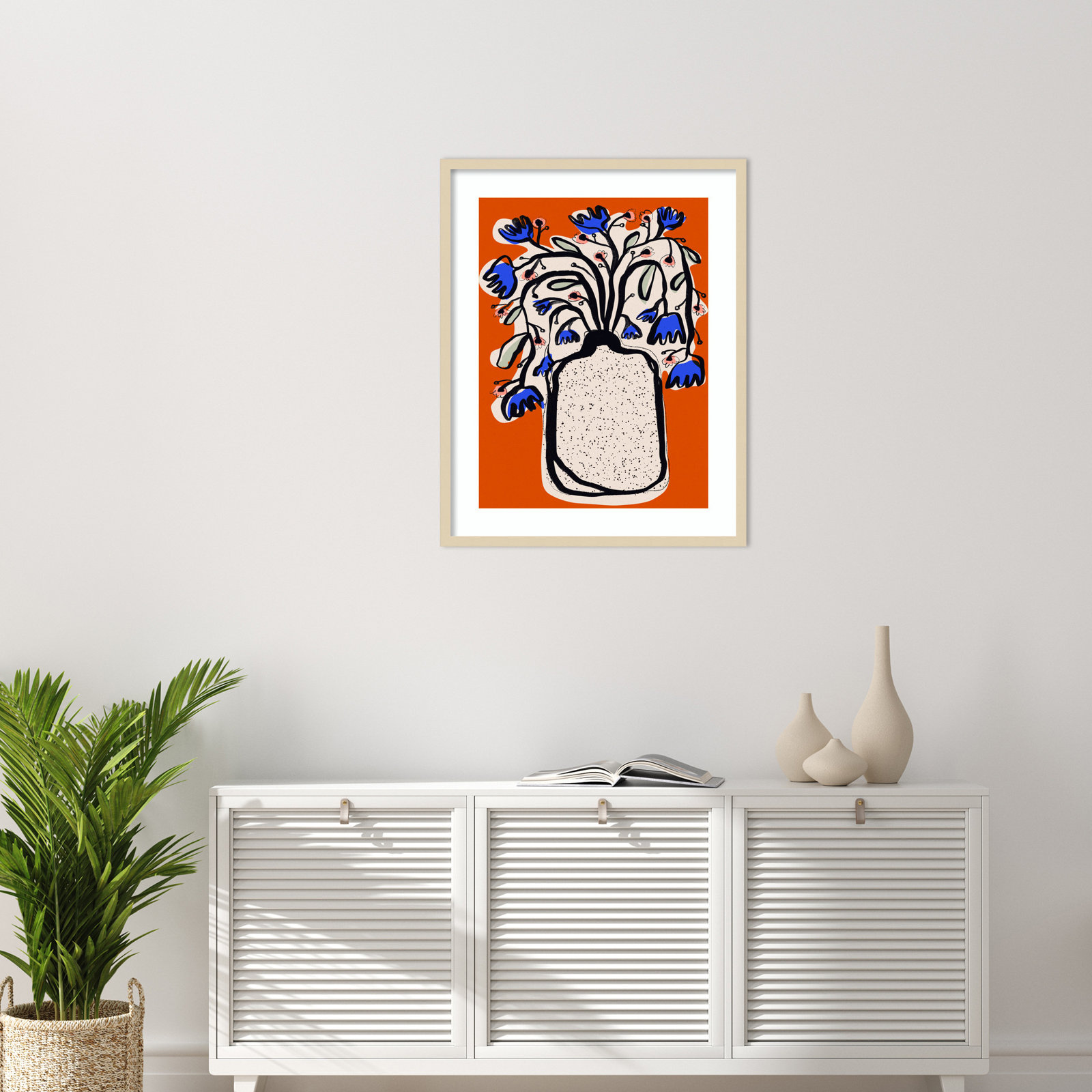 Galya "Lovely Flower Bouquet" Print, Brown, 33" H x 26" W