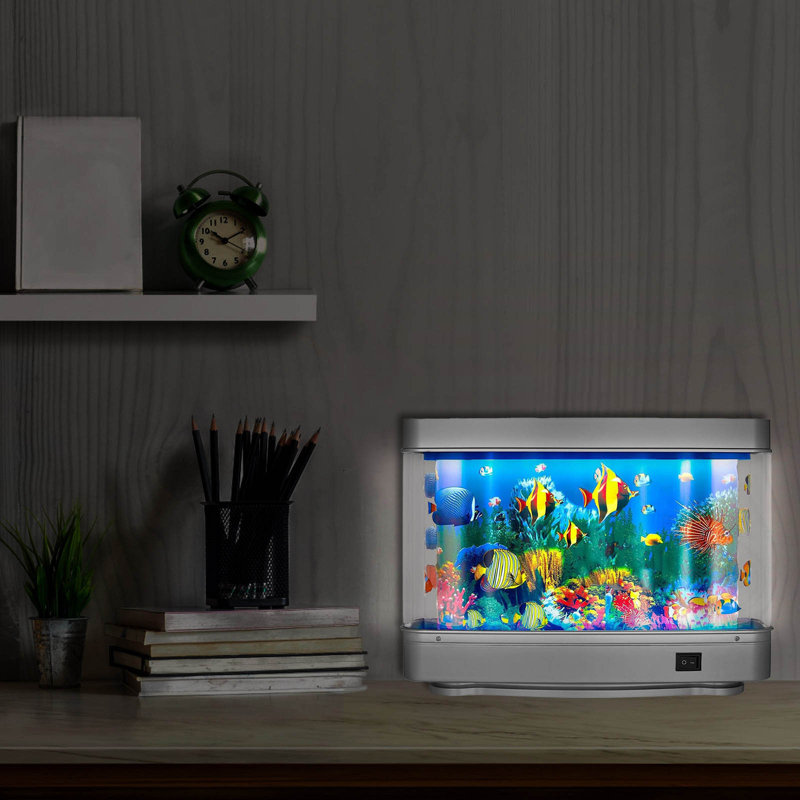 Mini-aquarium artificiel avec lampe poisson
