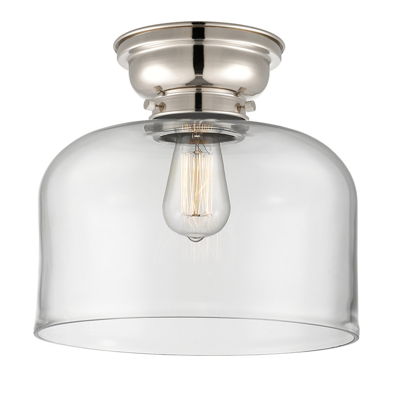Plafonnier encastré 12 lumières 1 lumière Donaldson, Clair, Nickel poli, Ampoule à DEL rétro de 6 watts