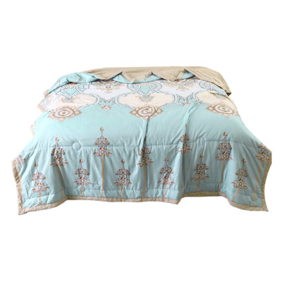 Cotton Blanket Summer Cooler Quilt Plants Prints Toile Farmhouses Soft Breathable For Hot Sleepers And Night Sweats Cooler Comforter Double Sided Cold Effect Blanket Cooler