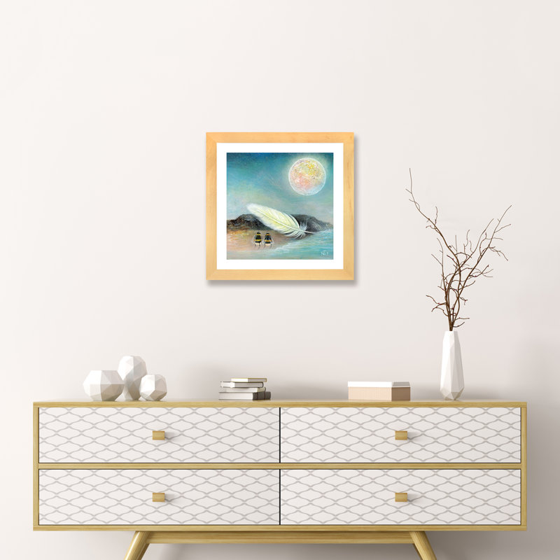 Le visiteur par Neil Thompson - reproduction d'art, Papier bois naturel, Blanc, H 16 po x l 16 po x p 1 po